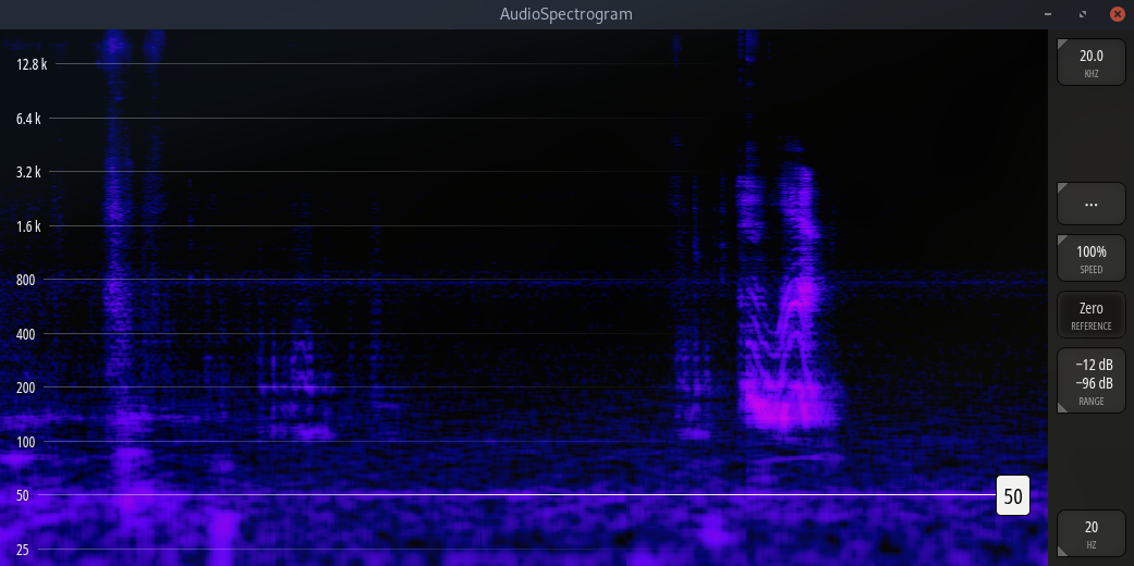 Full spectrum with automatic detection of 50 Hz hum