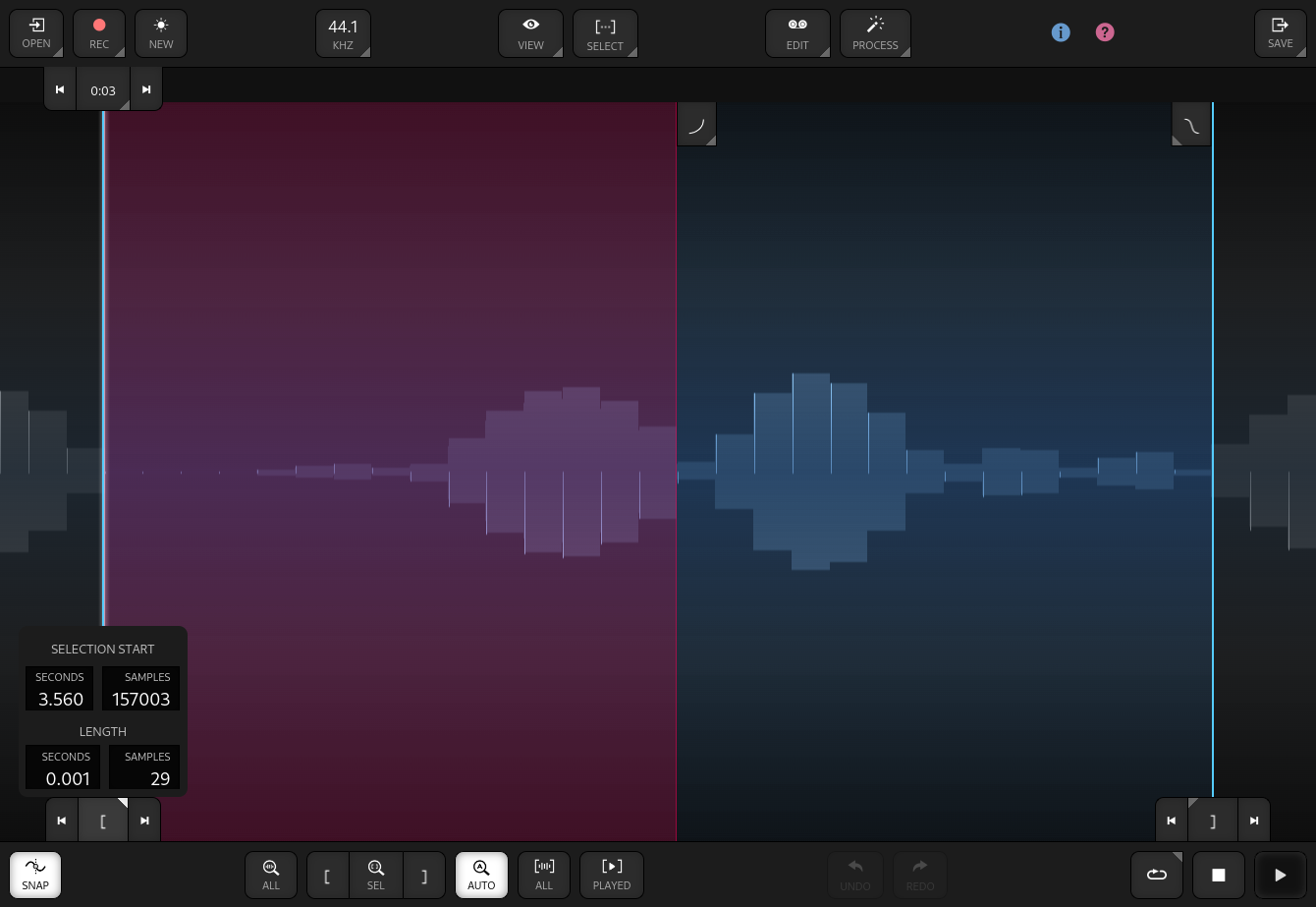 Precise sample-accurate editing