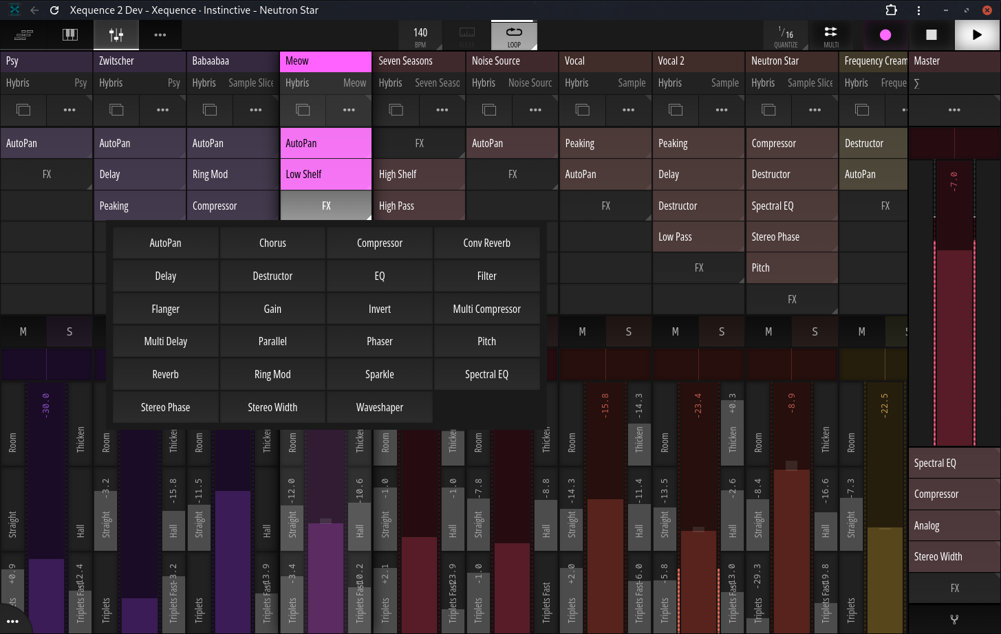 Mixer FX List